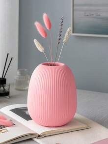 1pc Colorful Ribbed Decorative Vase - Minimalist Sculptural Home Decor, Suitable For Autumn Tabletop, Dorm, Back To School, Halloween And Thanksgiving Decoration - Multicolor - View 9