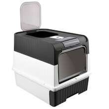 Cat Litter Box, Enclosed Toilet House, Cat Litter Scoop And Deodorizing Bag Box Included, Removable Tray, Load Capacity 15 Kg, Pink/Black/Grey - 黑色 - 查看 3