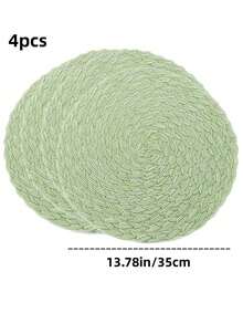 Round Woven Placemats 15 Inch Set Of 4 Bohemian Woven Washable Kitchen Table Placemats For Family Gatherings, Wedding Parties