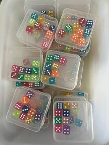 Multi-Color Dice Set - Various Transparent Storage Boxes, Perfect Choice For Math Games, Gamers And Educational Activities Portable, Easy To Organize - 1 Set / 9 Pieces - View 7