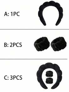 1/3pcs High-Crowned Hair Accessory For Women - Face Washing And Bathing - Face Protection Wristband - Hair Band With Cloud-Shaped Sponge - Makeup Removal Headband - Hair Tying Band - Hair Accessory Set Hair Accessaries