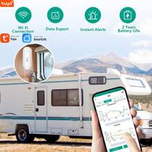 1 New Type Of Smart Temperature And Humidity Sensor, Equipped With Wireless Tuya Smart WiFi, Featuring Temperature And Humidity Sensing And Humidity Measurement Functions; One-Click Data Check Via APP. Suitable For Families With The Elderly And Children, Offices, And Garden Scenarios. (Battery Not Included)