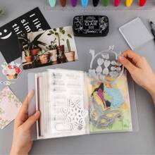 CYFUN DESIGN 1 Pc A6/Large Size Clear Sticker Photo Storage Album Stamp Cutting Dies Storage Book Organizer Folder - Clear - View 5