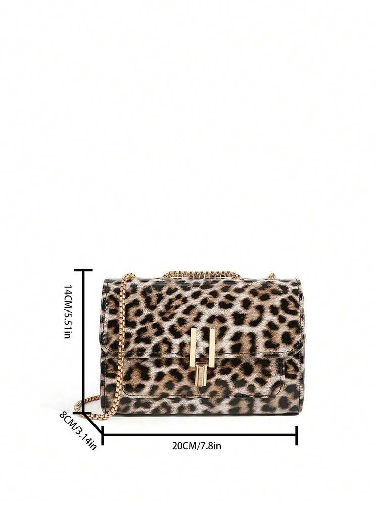 Simple Fashion Leopard Bag Female 2025 Early Autumn New Simple Western Retro Chain Shoulder Slung Small Bag. - Multicolor - View 2
