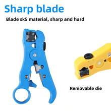 多功能剥线钳，适用于以太网、同轴电缆、扁平电缆、电话线的剥线钳 - 藍色 - 查看 3