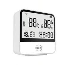 1 New Type Of Digital Indoor Home Temperature And Humidity Meter: A Digital Thermometer, Humidity Sensor And Measuring Instrument With A Wireless Tuya Smart WiFi LCD Display, As Well As A Weather Forecast And Meteorological Monitoring Instrument, Suitable For Homes, Offices And Gardens.