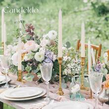 Candlestick Candle Holders Gold: Tall Taper Candles Stick Holder Wedding Decor Set Of 10 Dinning Table Centerpiece Vintage Metal Candle Stand - 金色 - 查看 5