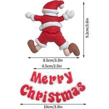Decoración para tarta de Papá Noel, de 3.3"X3.6" Decoraciones para tartas navideñas, Decoraciones festivas para cupcakes para fiestas de Navidad, Ideal para postres y hornear navideños (Decoración para tarta Feliz Navidad) Navidad Decoraciones navideñas Pijamas navideños Regalos de Navidad Decoración navideña - Multicolor - Ver 2