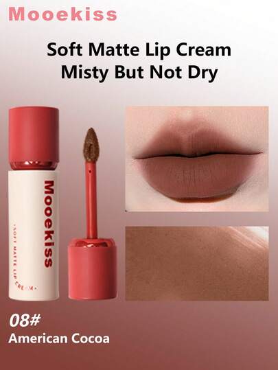 Mooekiss Velvet Matte Lip Gloss, Moisturizing Non-Drying (08)