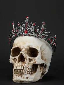 Halloween Crown - Vines Of The Underworld, Black Gothic Tiara For Women & Girls, Baroque Crown For Costume Party - Red - View 2