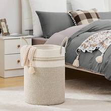 2PCS Cestos para Ropa Sucia XL - 58L Lavandería Plegable, Organización Hogar, Cestos para la Colada con de Cuerda, Cestos para Dormitorio, Baños, Sala para Organizar Ropa o Juguetes - 2Pcs Blanco - Ver 4