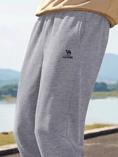 CAMEL CROWN Men's Casual Pants Knitted Pants With Cuffs Sweatpants Outdoor Sports Pants Plus Fleece Cold-Resistant Trousers