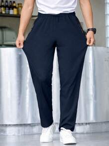 1pc Tween Boy All-Match Casual Sports Pants - Navy Blue - View 1