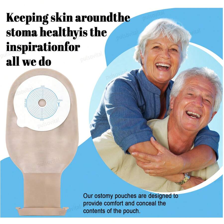 10PCS Pulsovital Bolsa Colostomia Barrerarecortable15-76mm - Beis - Ver 1