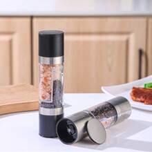2-In-1 Stainless Steel Salt And Pepper Grinder, Battery-Free - Manual Dual-Use Grinder, Adjustable Coarseness, Ceramic Blades - Essential Kitchen Seasoning Tool - Multicolor - View 2