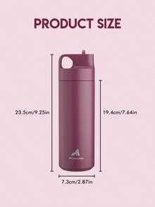 18oz Stainless Steel Insulated Water Bottle, Leakproof Portable Travel Mug with Straw for Hot and Cold Beverages for School, Gym, Office, and Outdoor Multiple Occasions - 紫色 - 查看 8
