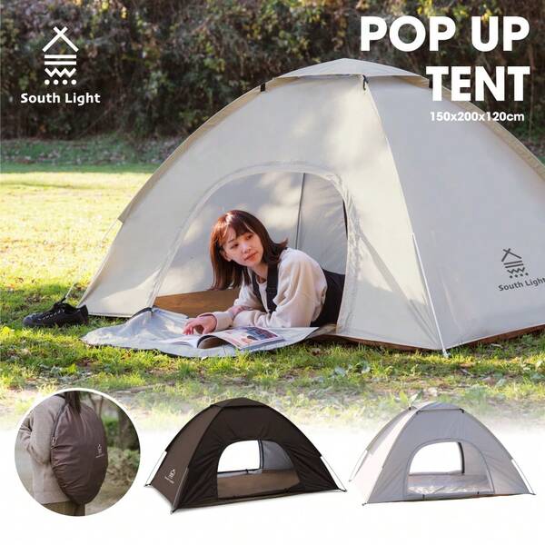 ホップアップテント キャンプ 折り畳み 2人用 軽量 簡単 高さ120×幅200×奥150㎝ uvカット 防風水虫 防災 収納袋  sl-zp150