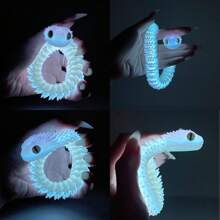 Serpiente 3D de 30cm que brilla en la oscuridad, modelo de víbora realista y articulada, regalo de Año Nuevo, negro y blanco