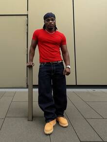 Men's Casual T-Shirt Slim Fit Basic Social Fashion - Red - View 5