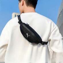 Puma Waist Bag, Shoulder Bag, Chest Bag, Casual Messenger Bag, Sports Backpack, Mobile Phone Bag, 24.5*4*9CM - 黑色 - 查看 1