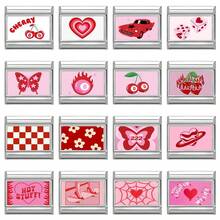 1pc DIY Modular Photo Bracelet, With Animal, Butterfly, Heart, Letter, Cherry Blossom Elements, Suitable As Party Gift For Friends/Couples, Ideal For Christmas, New Year, Halloween, Valentine's Day, Charming Design, Stainless Steel Jewelry, Local , Practical & Fashionable, Christmas & Halloween Essential - M293842 - View 1