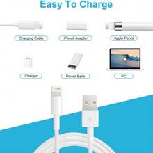 FCV Conector de carga rápida de hembra Lightning a hembra Lightning, 1/2 paquetes, adaptador de carga compatible con Apple Pencil de 1ra generación (solo carga), regalo de primavera - Blanco - Ver 6