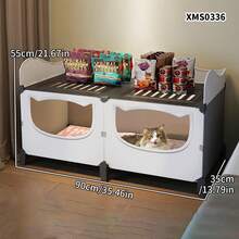 4-Season Enclosed Cat Bed, Ventilated Cool For Summer, Suitable For Upper & Lower Bunk, Cat Villa - Multicolor - View 3