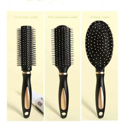 四件套气垫梳、顺发梳和梳子套装，包含扁平梳和顺发梳，男女皆宜，适用于干发、卷发和直发。是馈赠亲友的理想之选。套装包含梳子、顺发梳、球形梳、迷你梳子套装、木梳、美发工具、梳子、美发设备、发型设计、美发、梳子、梳子套装、梳子、卷发梳、顺发梳、女士梳子、理发师、理发配件、理发店、美发设备。