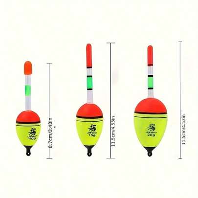 1 件 EVA 夜光钓鱼浮标，适合钓鱼和漂流，稳定轻巧的设计，钓鱼爱好者的必备钓鱼装备，家庭旅行、骑自行车、露营户外必需品
