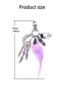 1pc Dream Catcher Keychain For Women,Boho Feather Keychain,Yin Yang Tai Chi Key Chain,Cute Keychain, Boho Bag Charm, Keyrings,Accessories For Backpack,Decorate Your Purse,Mobile Phones,Handbags,Tote, Backpack,Cameras, Car Keys Bag Accessories Lanyards With Id Holder Car Accessories Bag Charms Christmas Gift