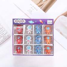 6/12 件可爱太空主题橡皮擦，便携、新颖、多功能迷你宇航员橡皮擦，可爱礼物、文具用品、学生奖品、派对礼品、返校 - 彩色 - 查看 9