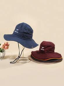 1pc Unisex Oversized Brim Solid Color Bucket Hat, Casual Outdoor Sun Protection Hat For Fishing, Cycling, Hiking - Multicolor - View 12