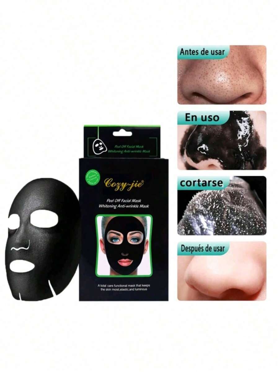100 piezas Mascarilla Facial De Carbón/barro/puntos Negros (100 Piezas) 100 PIEZAS MASCARILLAS PARA ELIMINAR EL ACNE - Película de barro negro - Ver 1