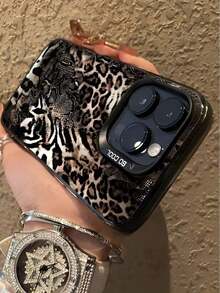 Funda para teléfono con estampado de leopardo y serpiente. Compatible con phone 16, 15, 14, 13, 12, 11, Pro, X, XS, Plus, S22/23/24 Ultra/FE+. - Multicolor - Ver 4