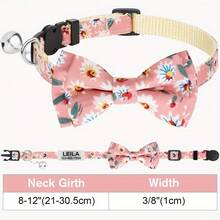 Pet Collars, Small Floral Cat Collars, Stainless Steel Engraved Custom Pet Names And Phone Numbers, Elastic Band Cat Paw Collars, Customizable Names And Phone Numbers, The Best Gift For Your Cat,Back To School