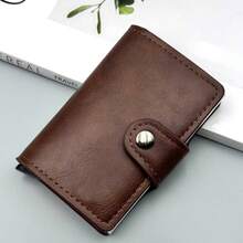 男士信用卡夹钱包男士 Rfid 智能 Meral 薄款弹出式简约钱包小号黑色钱包金属钱包正式/商务正式情人节创意 - 彩色 - 查看 17