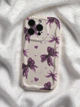 1 件紫色蝴蝶结图案印花防摔手机壳适用于 16/11/12/13/14/15/15pro/15 Plus/15 Promax/7plus/8plus/X/Xs Max/Xr/11pro/12pro/13pro/14pro/12mini/13mini/11promax/12promax/13promax/14promax/14plus/6/6s/6plus/7/8/16Pro/16plus/16promax/Se&兼容三星 Galaxy/A54/A14/A12/A13/A15/A32/A33/A24/A52S/S20/S21/S22/S23/S24/S23Plus/S24ultra/S25/A15/A33/A23