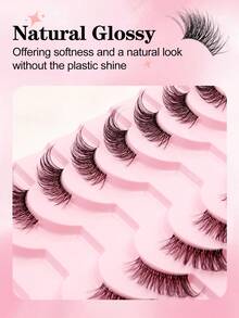 10 Pairs Separate Half-Eye False Eyelashes, 3D Faux Mink Natural & Thick Eyelashes Extending Outward, Suitable For Girls Parties And Galas - Black - View 4