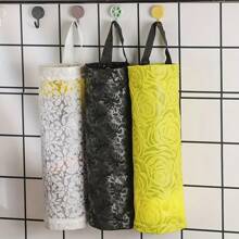 1pc Plastic Bag Holder, Grocery Bag Holder, Mesh Hanging Storage Bag Dispenser, Foldable Garbage Bag Organizer, Breathable Plastic Bag Storage For Kitchen