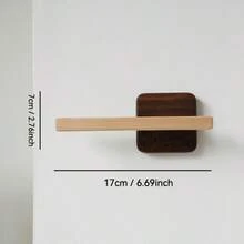 1pc Wooden Curtain Tie Back - U-Shaped Wall Mounted Curtain Hooks, Suitable For Home And Outdoor Decor, Natural Wood Grain Finish, With Hooks, Curtain Rope - Multicolor - View 3