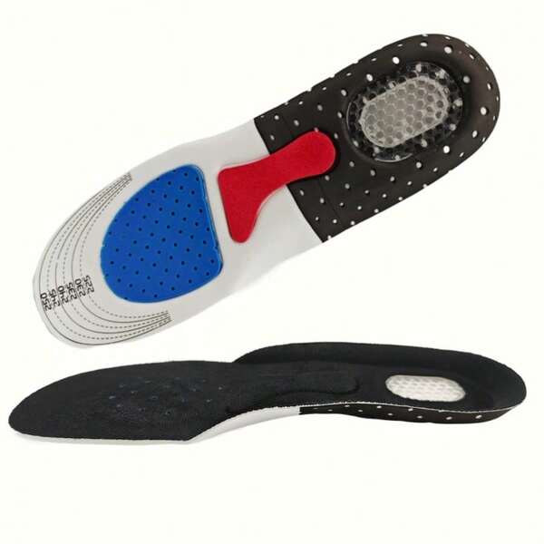 1Pair Arch Support Insoles For Man Women Black Insoles Gel Shoes Sole Insert Pad Pad For Feet Care