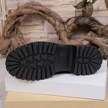 Square Buckle Slip-On Shoes For Women, Square Toe Platform Thick Sole Retro Casual Shoes, Spring & Autumn - Black - View 8