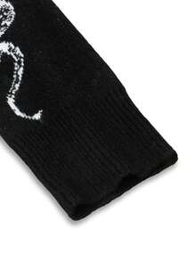 Unisex Retro Dark Style Patterned Long Sleeve Button-Up Knit Cardigan Sweater, Suitable For Spring, Autumn, Winter, European And Asian Fashion