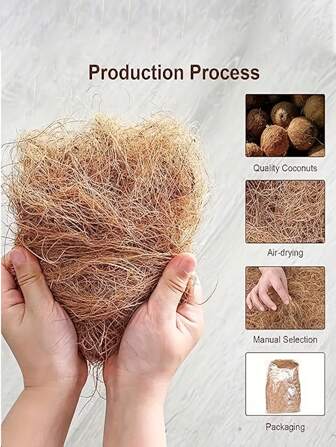 Coconut Fiber Flower Pot Cover, Natural Organic Fiber, Insect Proof, Plant Soil Protection, 50g/200g/250g-Garden Decor Fake Grass,Christmas Decorations