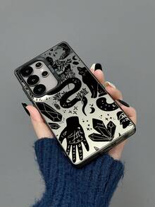 1pc Fashion Snake & Cat Pattern Printed Anti-Drop Phone Case, Suitable For IPhone11/12/13/14/15/16/16PRO/16PROMAX, GalaxyA05/A15/A25/A35/A53/A54/A55/S23/S24ULTRA