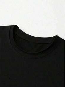 Camiseta de manga corta con cuello redondo para hombre, diseño creativo con estampado, diseño sencillo, proceso de tejido, suave y cómoda, adecuada para uso en el campus, reuniones y fiestas, uso diario, una buena elección para familiares y amigos. - Blanco y Negro - Ver 3