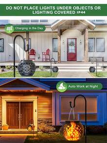 4/8/12pcs Outdoor Solar Lanterns, Namely Solar Flame Hanging Lamps/Solar Chandeliers With Outdoor Flickering Flames, Serve As Outdoor Solar Lights For Decorating Gardens, Courtyards, Terraces, And Trees, As Well As For Camping And Festival Decorations.