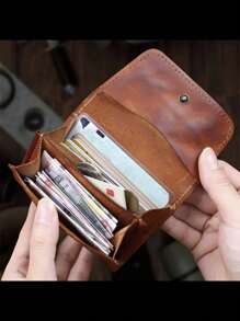 Vintage Top Layer Cowhide Leather Card Holder Multi-Card Slots Coin Purse Handmade Distressed Vegetable Tanned Leather Card Case Multifunctional Wallet Unisex For Women Wallet Mini Wallet Purse Wallet Fall Coin Wallet