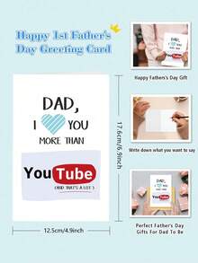 1pc Cute Father's Day Card For Dad Father Stepfather, Funny Daddy Birthday Card For Him, Gift For Fathers Day, Humor Birthday Card For Dad Father StepFather Grandpa - Multicolor - View 3