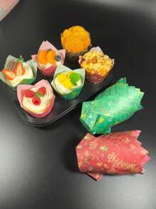 50 Stück/100 Stück Weihnachts-Themen Tulpen Cupcake Förmchen, fettdichte Backförmchen, geeignet für Weihnachten, Geburtstage und Feiertagspartys, unverzichtbar für Weihnachtsbäckerei! Weihnachten Weihnachtsdekoration Weihnachtspyjamas Weihnachtsgeschenke Weihnachtsdekoration